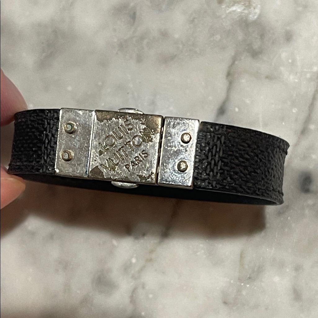 Louis Vuitton Black And Silver Bracelet